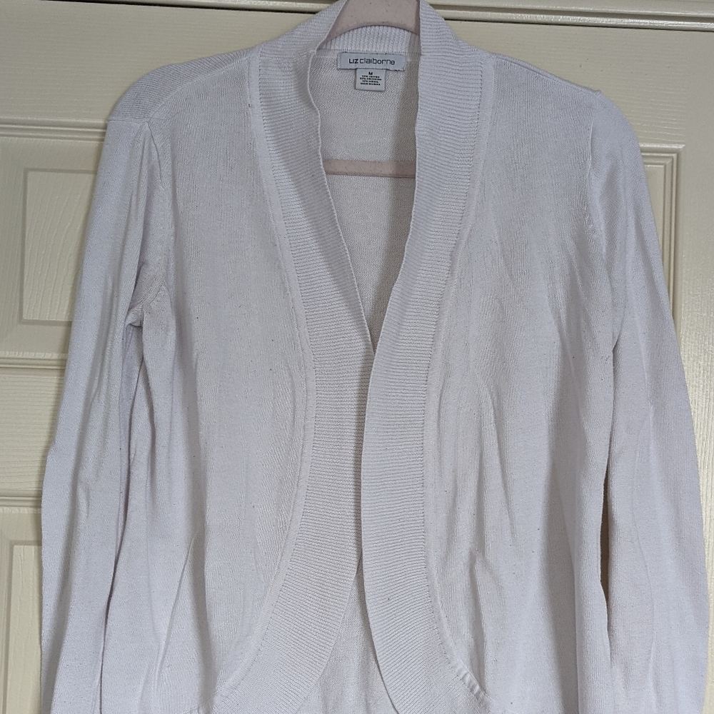 Liz Claiborne White Cardigan sweater Medium